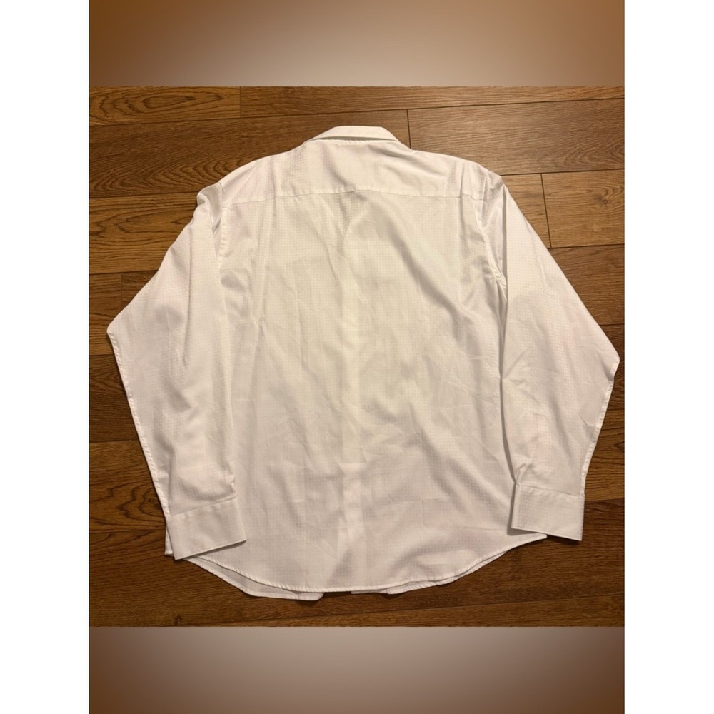 Bugatchi Mens XL White Geometric Jacquard Button Up Shirt Classic Fit Cotton - Picture 2 of 10